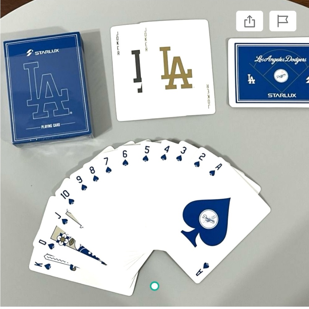 Los Angeles Dodgers X Starlux Airline Playing Cards Wipes Napkin Coffee Stirrers